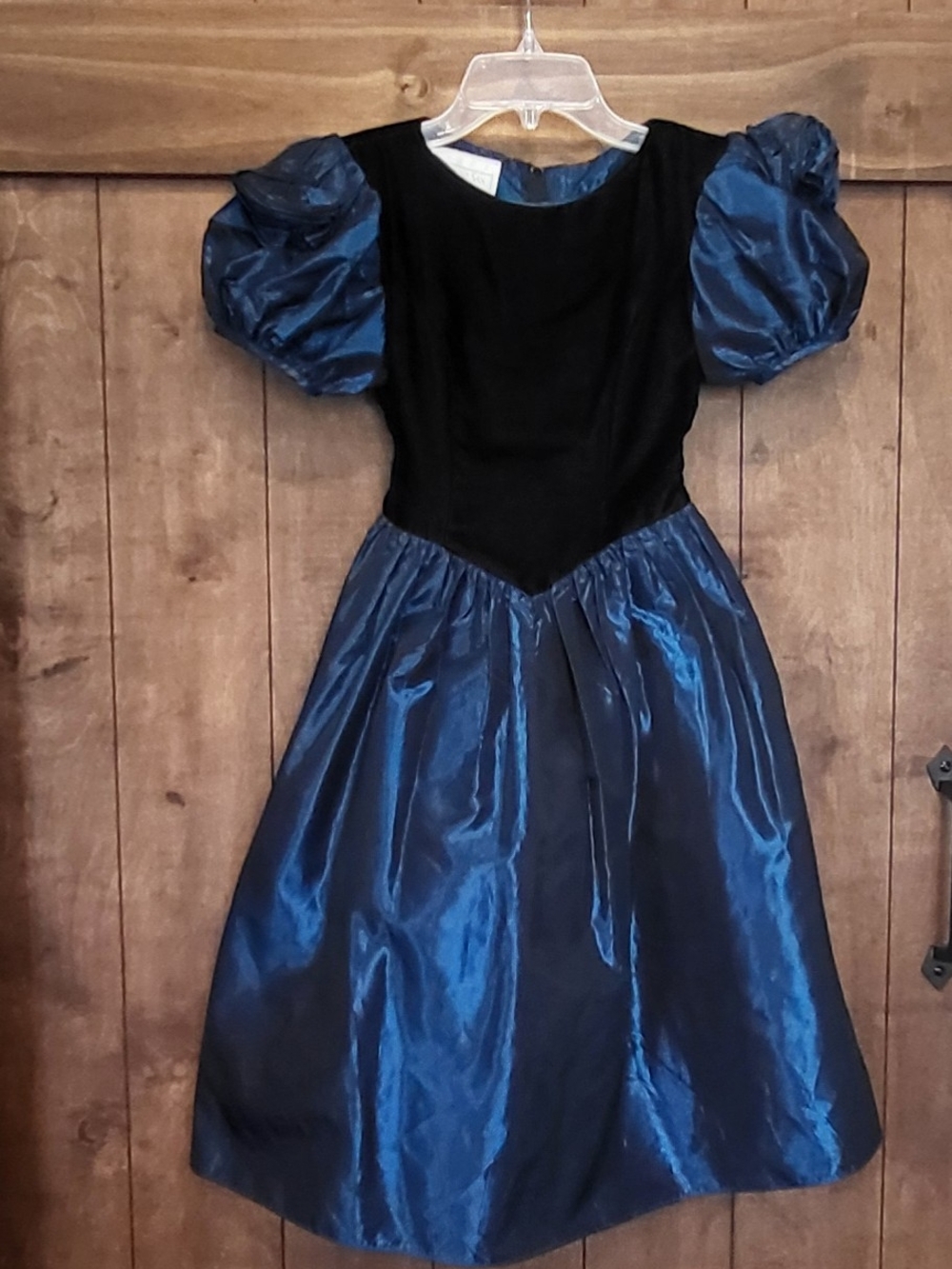 Gunne Sax Jessica McClintock Vintage Girls Formal Gown Blue Black